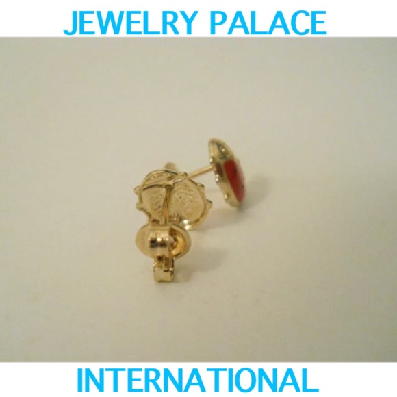 14K Gold Filled Three Tone Ladybug Stud Earrings. - Picture 7 of 8